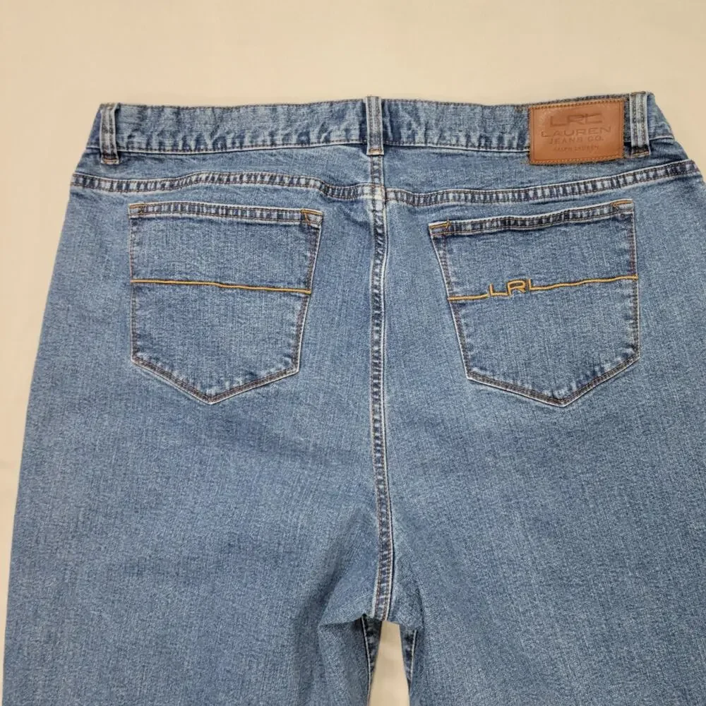 Lauren Ralph Lauren Womens Classic Straight Jeans 16W Stretch Midrise Casual Fit